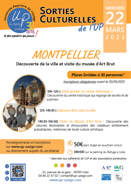 22 mars | Sortie Culturelle à Montpellier