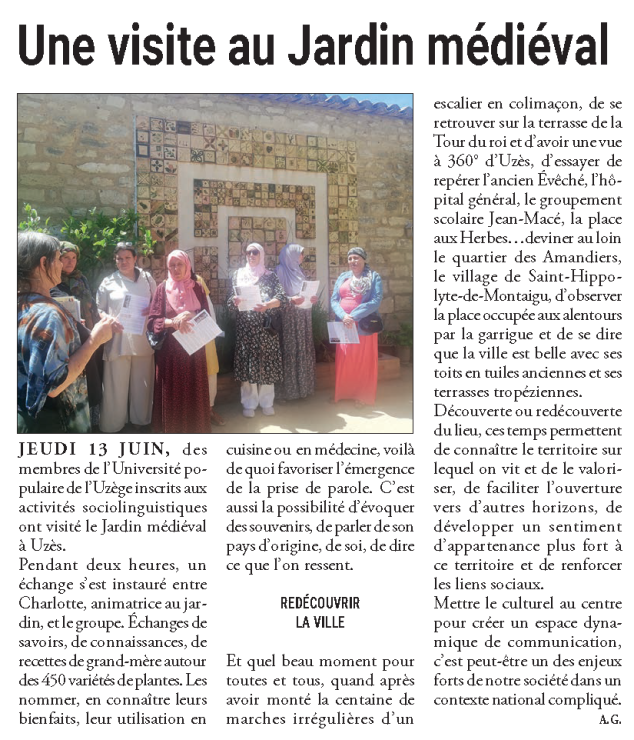 13 juin | Une visite au Jardin médiéval