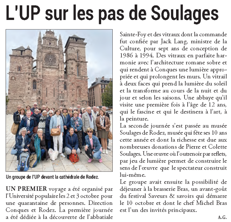 L’UP sur les pas de Soulages 