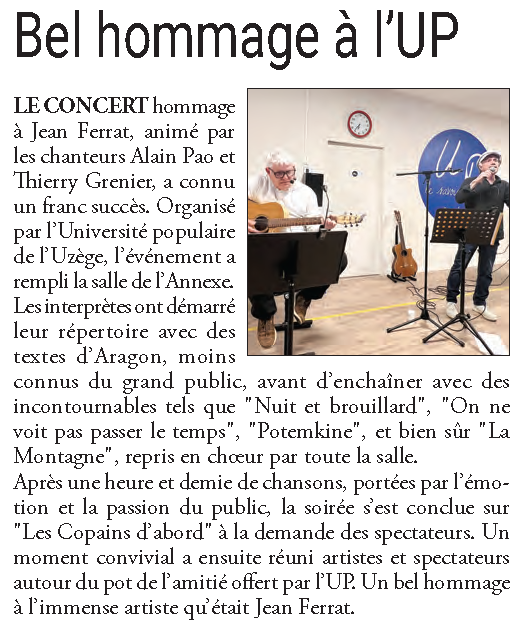 Bel hommage à l’UP