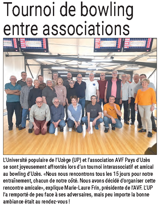 Tournoi de bowling entre associations