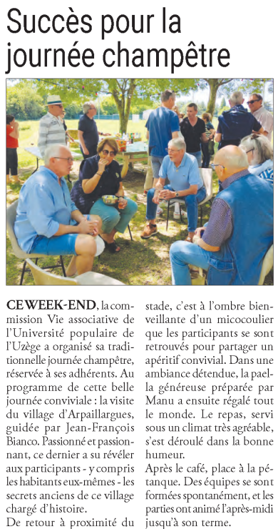 Succès pour la journée champêtre 