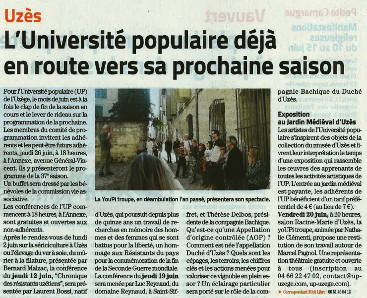 L'Université Populaire déjà en route vers sa prochaine saison