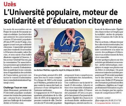 Uzès L'Université populaire, moteur de solidarité et d'éducation citoyenne