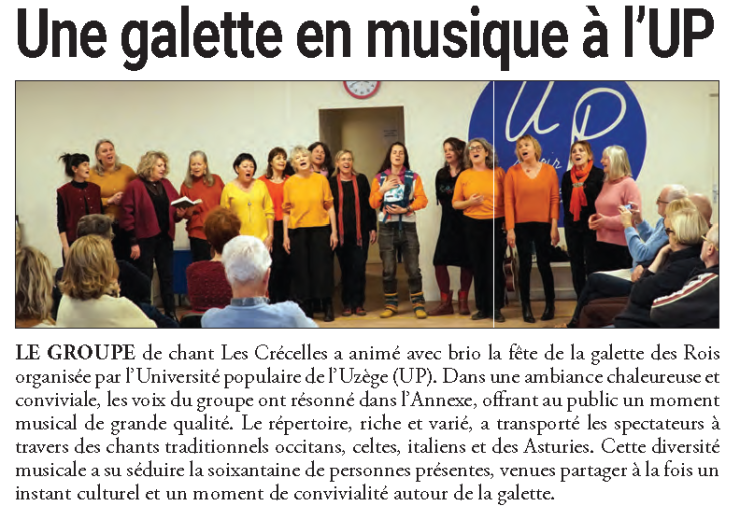 Une galette en musique à 'UP