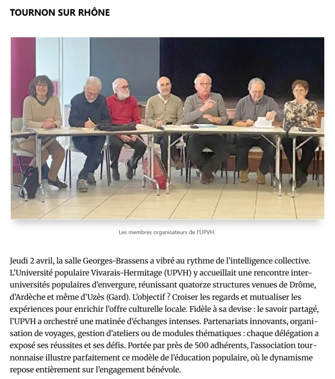 Uni­ver­sité popu­laire, par­ta­ger le savoir et les expé­riences