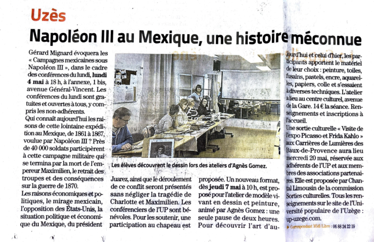 Atelier de mai par le Midi Libre